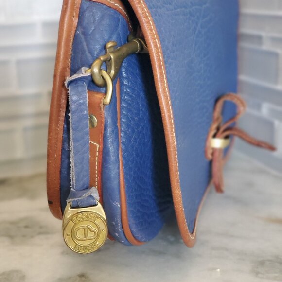 RARE Vintage Dooney and Bourke Saddle Bag 80's Pre-Tag Cadet Blue - Picture 5 of 17